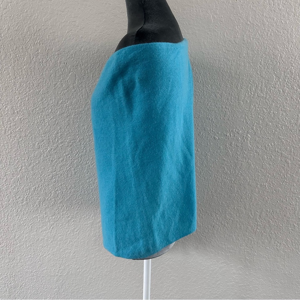 Claudia Nichole 100% Cashmere Turquoise Poncho Wrap OS Luxury Sweater - Picture 5 of 9